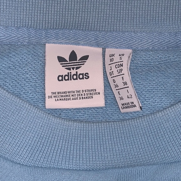 Adidas~ baby blue crewneck sweater - Picture 2 of 5